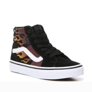 Vans Black and Brown Flame High-Tops